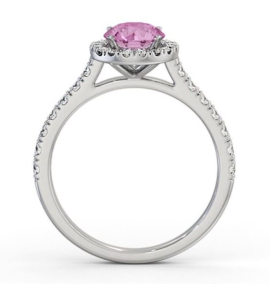 Halo Pink Sapphire and Diamond 1.50ct Ring 18K White Gold GEM67_WG_PS_THUMB1 