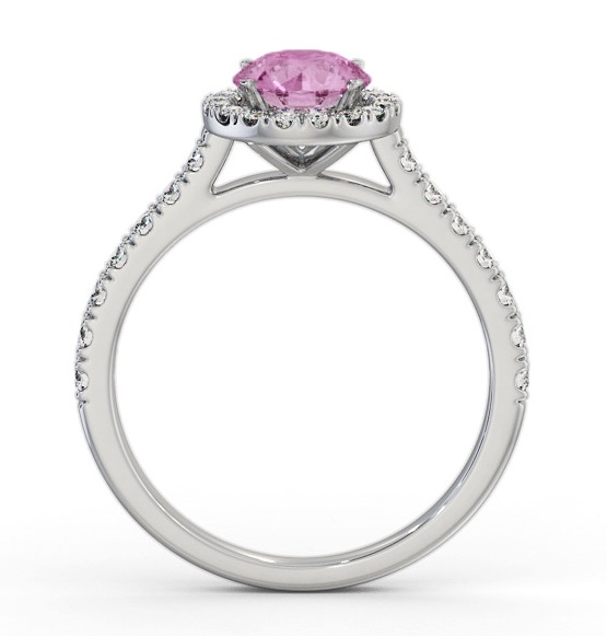 Halo Pink Sapphire and Diamond 1.50ct Ring 18K White Gold GEM67_WG_PS_THUMB1 