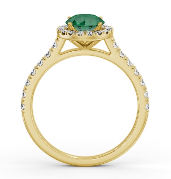 Halo Emerald and Diamond 1.25ct Ring 9K Yellow Gold GEM67_YG_EM_THUMB1 