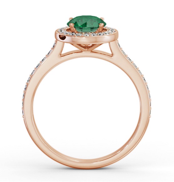 Halo Emerald and Diamond 1.10ct Ring 9K Rose Gold GEM68_RG_EM_THUMB1 