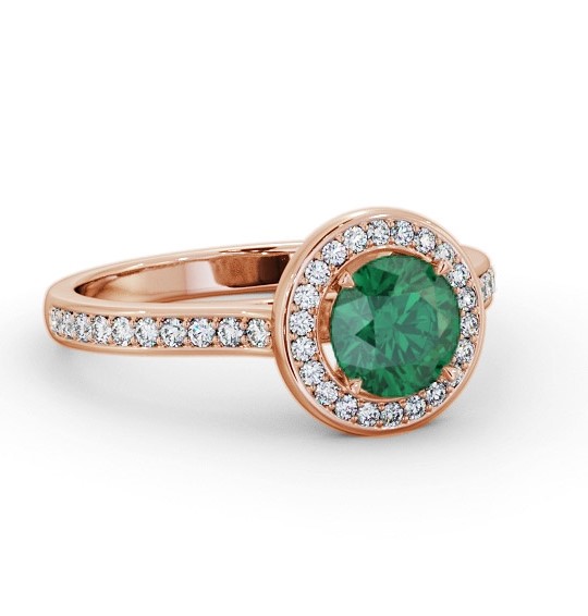 Halo Emerald and Diamond 1.10ct Ring 9K Rose Gold GEM68_RG_EM_THUMB1
