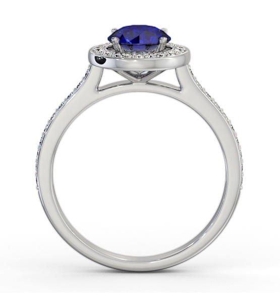 Halo Blue Sapphire and Diamond 1.35ct Ring 18K White Gold GEM68_WG_BS_THUMB1 