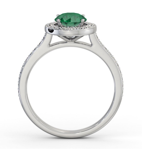 Halo Emerald and Diamond 1.10ct Ring 18K White Gold GEM68_WG_EM_THUMB1 
