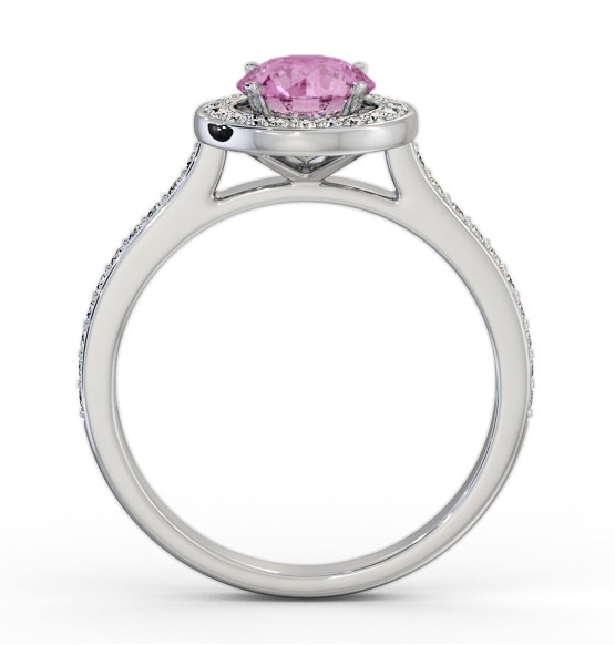 Halo Pink Sapphire and Diamond 1.35ct Ring 18K White Gold GEM68_WG_PS_THUMB1 