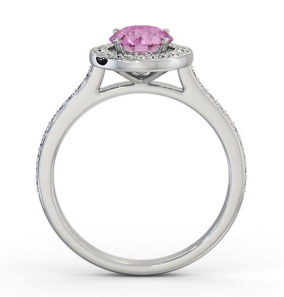 Halo Pink Sapphire and Diamond 1.35ct Ring 18K White Gold GEM68_WG_PS_THUMB1 