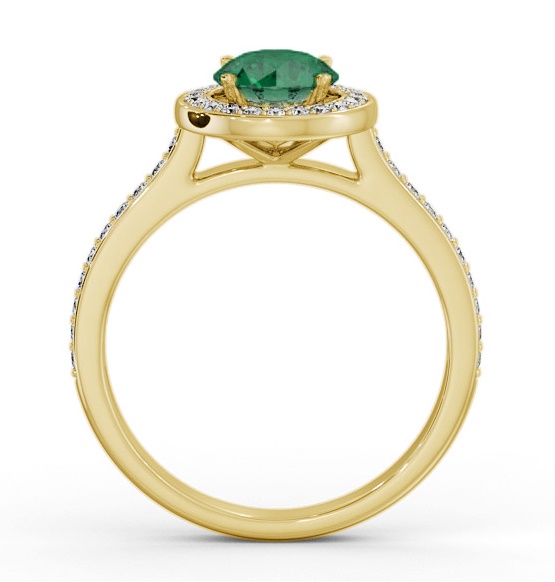 Halo Emerald and Diamond 1.10ct Ring 9K Yellow Gold GEM68_YG_EM_THUMB1 