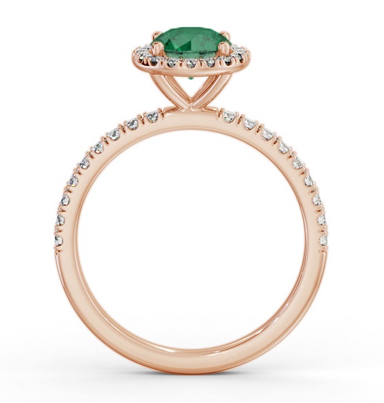 Halo Emerald and Diamond 1.20ct Ring 18K Rose Gold GEM69_RG_EM_THUMB1 