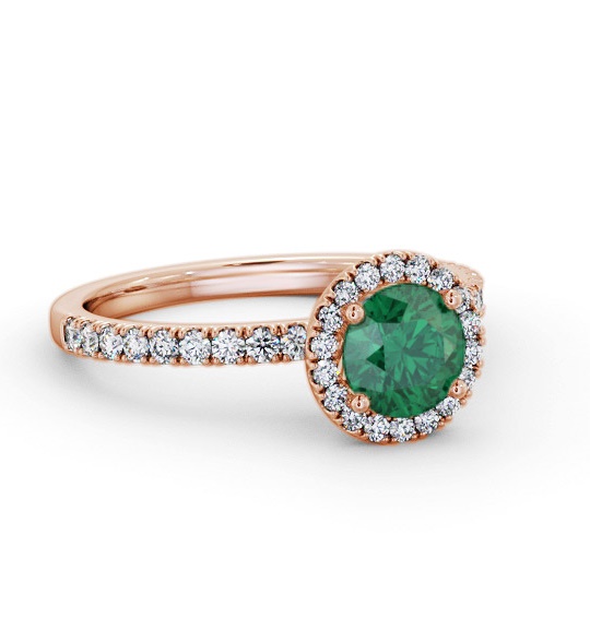 Halo Emerald and Diamond 1.20ct Ring 18K Rose Gold GEM69_RG_EM_THUMB1