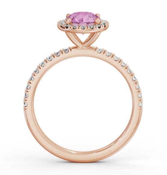Halo Pink Sapphire and Diamond 1.45ct Ring 9K Rose Gold GEM69_RG_PS_THUMB1 