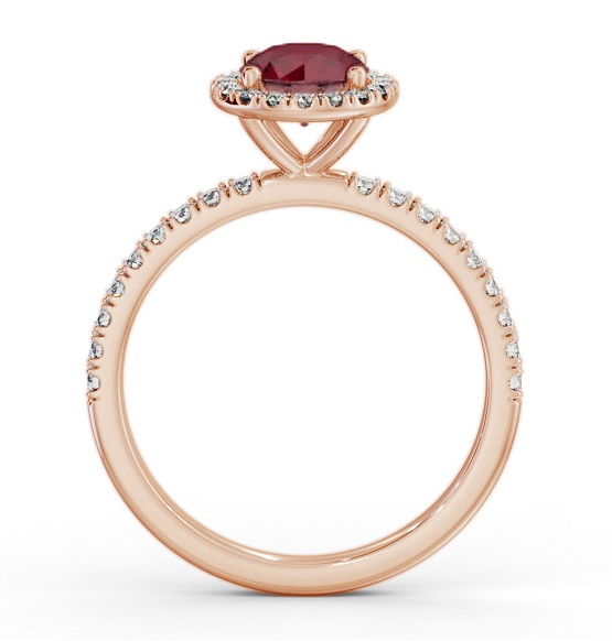 Halo Ruby and Diamond 1.45ct Ring 18K Rose Gold GEM69_RG_RU_THUMB1 