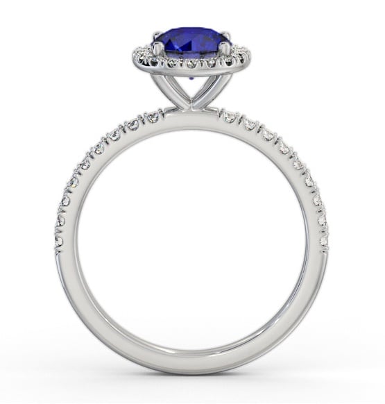 Halo Blue Sapphire and Diamond 1.45ct Ring 18K White Gold GEM69_WG_BS_THUMB1 