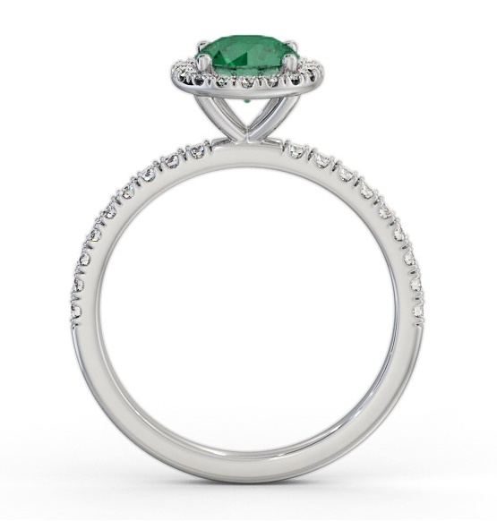 Halo Emerald and Diamond 1.20ct Ring 9K White Gold GEM69_WG_EM_THUMB1 
