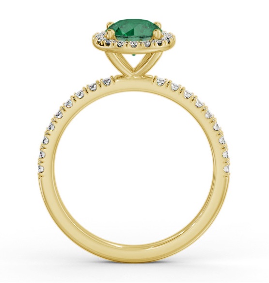 Halo Emerald and Diamond 1.20ct Ring 18K Yellow Gold GEM69_YG_EM_THUMB1 