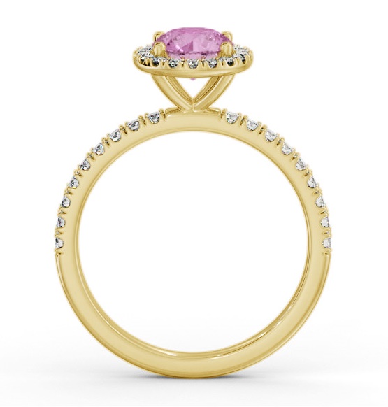 Halo Pink Sapphire and Diamond 1.45ct Ring 18K Yellow Gold GEM69_YG_PS_THUMB1 