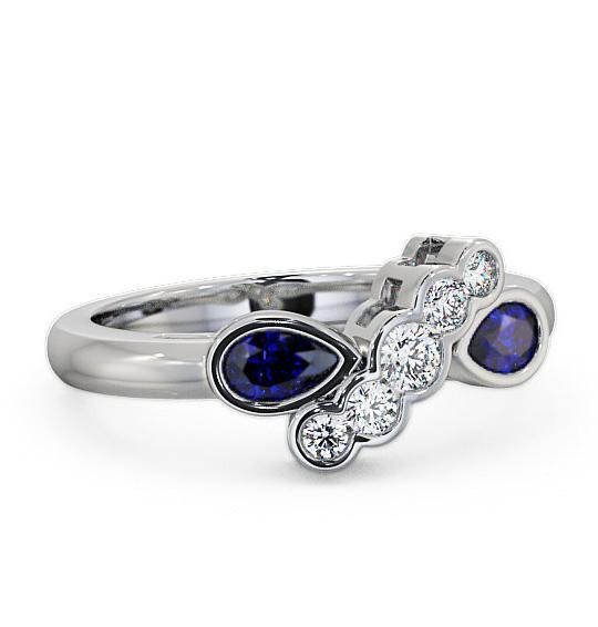 Blue Sapphire and Diamond 1.00ct Ring 18K White Gold GEM6_WG_BS_THUMB2 