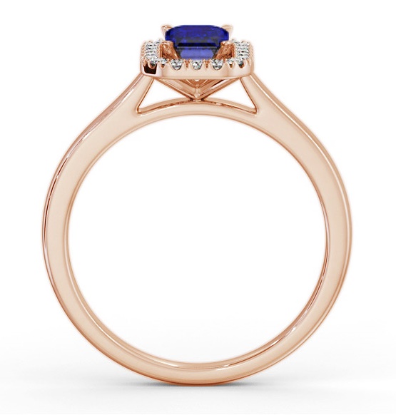 Halo Blue Sapphire and Diamond 0.90ct Ring 9K Rose Gold GEM70_RG_BS_THUMB1 