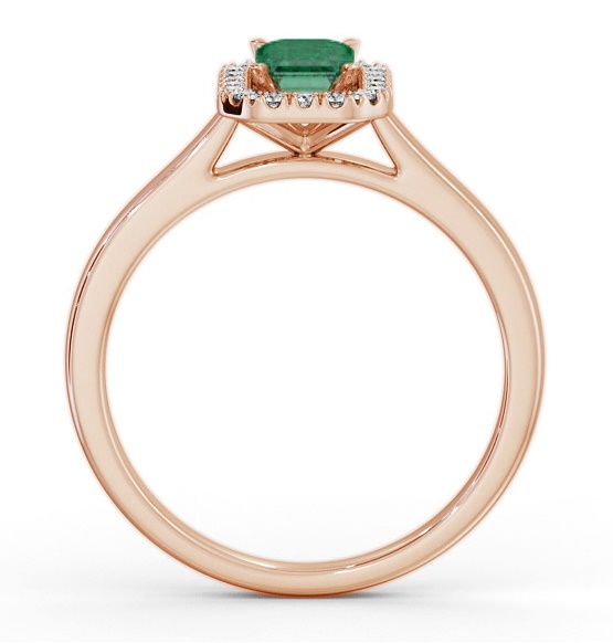 Halo Emerald and Diamond 0.75ct Ring 9K Rose Gold GEM70_RG_EM_THUMB1 