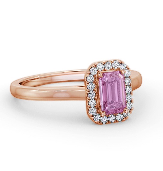 Halo Pink Sapphire and Diamond 0.90ct Ring 18K Rose Gold GEM70_RG_PS_THUMB2 