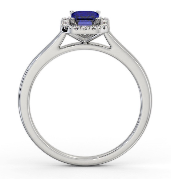 Halo Blue Sapphire and Diamond 0.90ct Ring 18K White Gold GEM70_WG_BS_THUMB1 