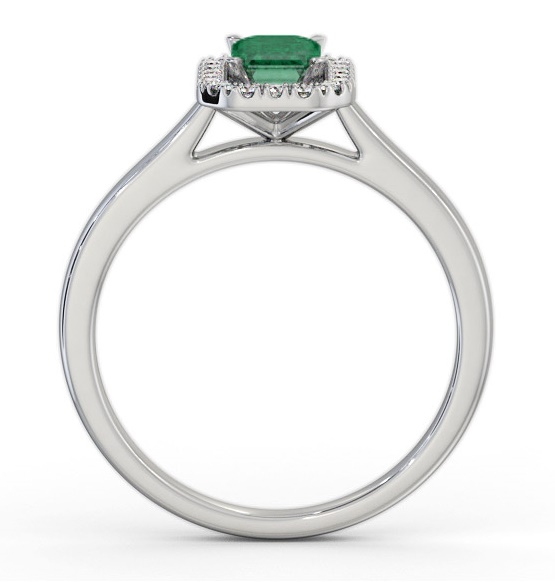 Halo Emerald and Diamond 0.75ct Ring Palladium GEM70_WG_EM_THUMB1 