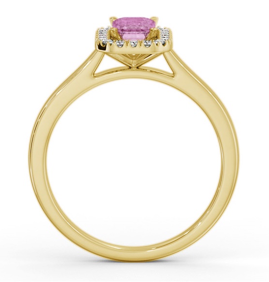 Halo Pink Sapphire and Diamond 0.90ct Ring 18K Yellow Gold GEM70_YG_PS_THUMB1 
