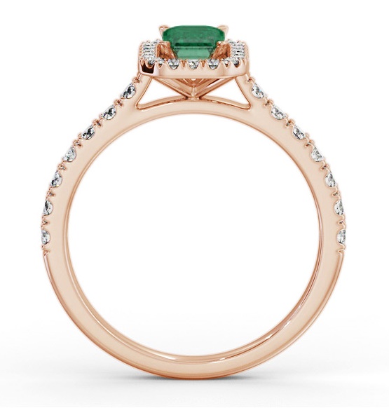 Halo Emerald and Diamond 1.05ct Ring 18K Rose Gold GEM71_RG_EM_THUMB1 