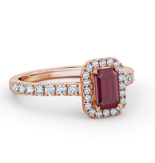 Halo Ruby and Diamond 1.20ct Ring 18K Rose Gold GEM71_RG_RU_THUMB1