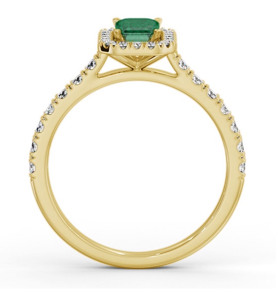 Halo Emerald and Diamond 1.05ct Ring 9K Yellow Gold GEM71_YG_EM_THUMB1 