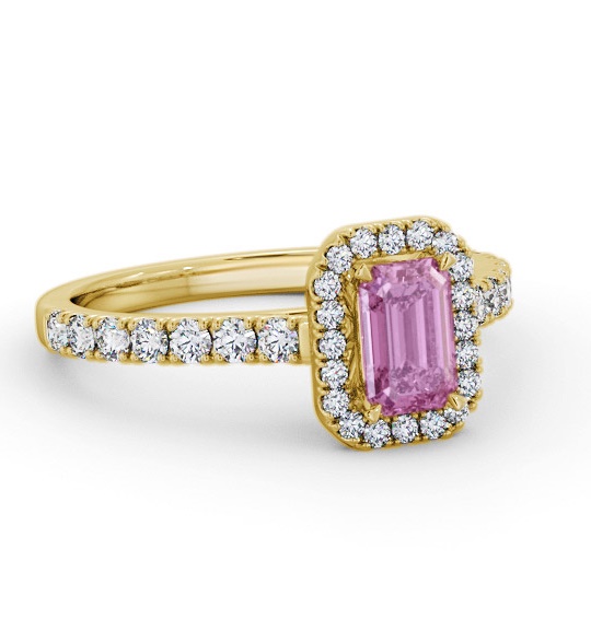 Halo Pink Sapphire and Diamond 1.20ct Ring 9K Yellow Gold GEM71_YG_PS_THUMB1