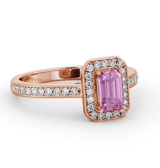 Halo Pink Sapphire and Diamond 1.05ct Ring 18K Rose Gold GEM72_RG_PS_THUMB1