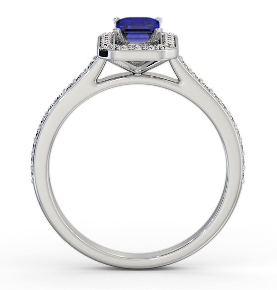 Halo Blue Sapphire and Diamond 1.05ct Ring 18K White Gold GEM72_WG_BS_THUMB1 