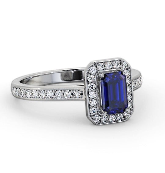 Halo Blue Sapphire and Diamond 1.05ct Ring 18K White Gold GEM72_WG_BS_THUMB2 