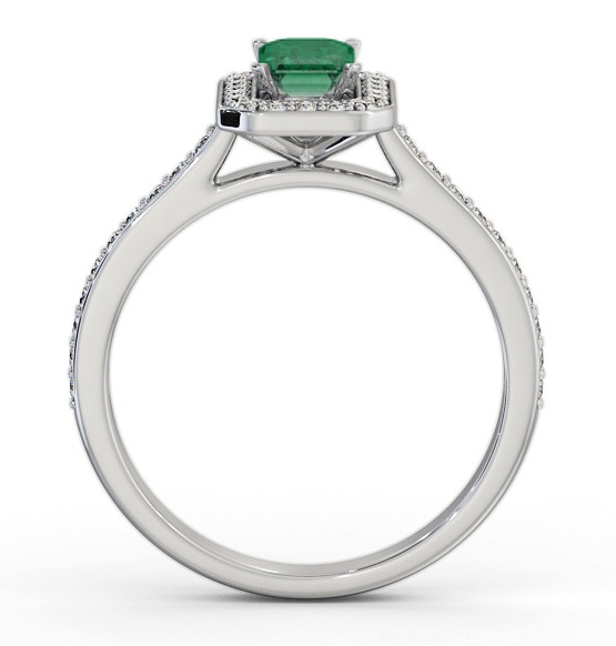 Halo Emerald and Diamond 0.90ct Ring Palladium GEM72_WG_EM_THUMB1 
