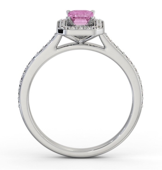 Halo Pink Sapphire and Diamond 1.05ct Ring 18K White Gold GEM72_WG_PS_THUMB1 