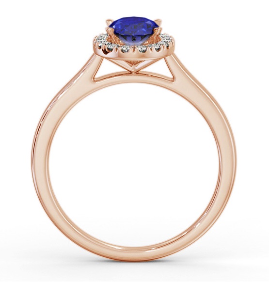 Halo Blue Sapphire and Diamond 1.20ct Ring 9K Rose Gold GEM73_RG_BS_THUMB1 