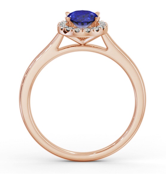 Halo Blue Sapphire and Diamond 1.20ct Ring 18K Rose Gold GEM73_RG_BS_THUMB1 