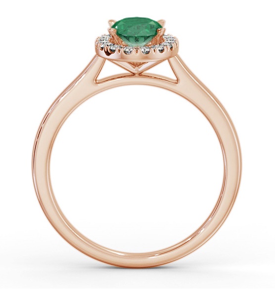 Halo Emerald and Diamond 0.95ct Ring 18K Rose Gold GEM73_RG_EM_THUMB1 