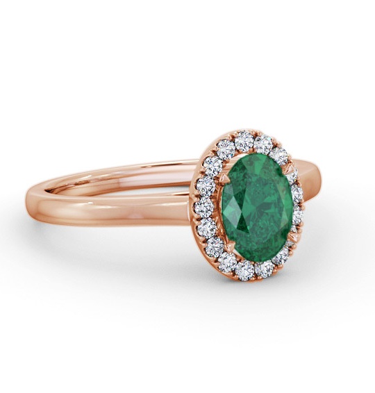 Halo Emerald and Diamond 0.95ct Ring 18K Rose Gold GEM73_RG_EM_THUMB1