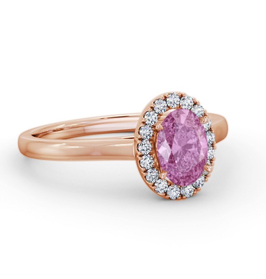 Halo Pink Sapphire and Diamond 1.20ct Ring 18K Rose Gold GEM73_RG_PS_THUMB1