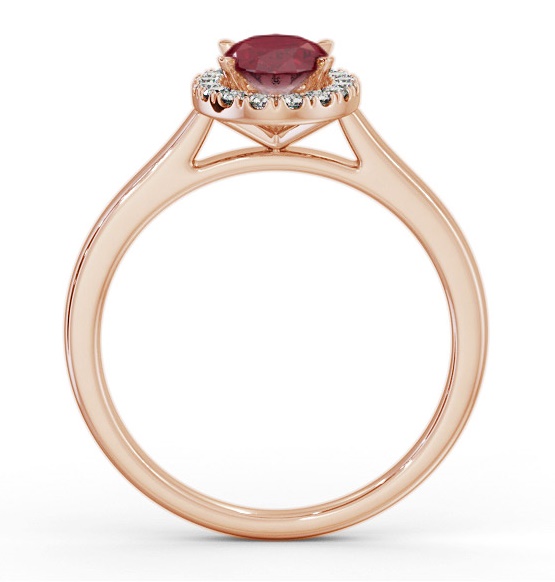 Halo Ruby and Diamond 1.20ct Ring 18K Rose Gold GEM73_RG_RU_THUMB1 