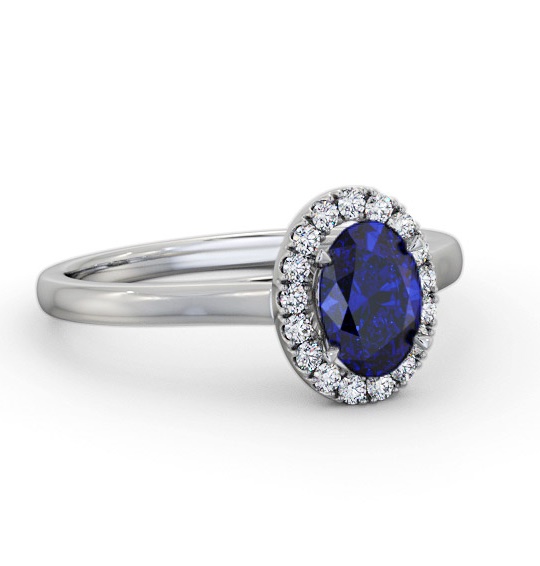 Halo Blue Sapphire and Diamond 1.20ct Ring 18K White Gold GEM73_WG_BS_THUMB2 