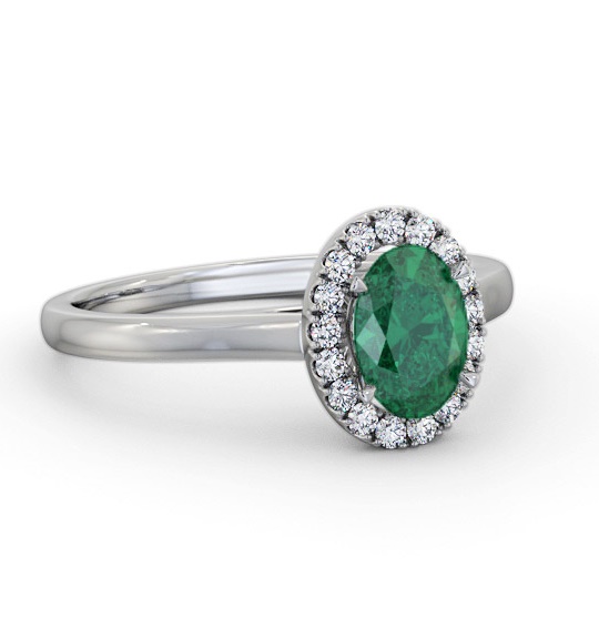 Halo Emerald and Diamond 0.95ct Ring Palladium GEM73_WG_EM_THUMB1