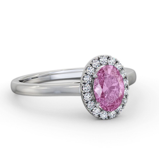Halo Pink Sapphire and Diamond 1.20ct Ring 18K White Gold GEM73_WG_PS_THUMB2 