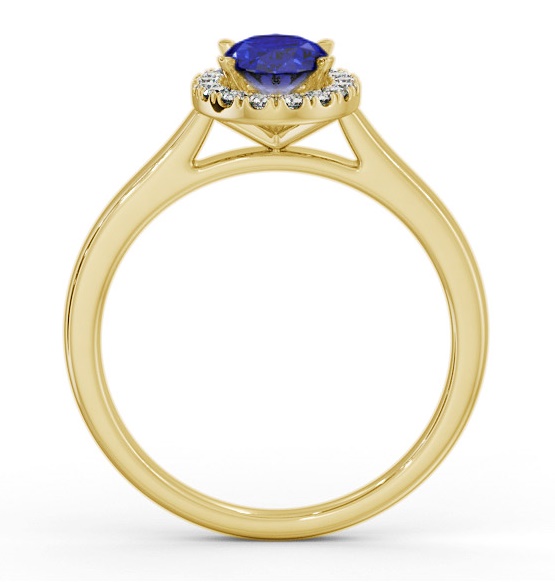 Halo Blue Sapphire and Diamond 1.20ct Ring 18K Yellow Gold GEM73_YG_BS_THUMB1 
