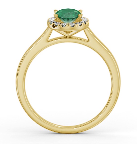 Halo Emerald and Diamond 0.95ct Ring 9K Yellow Gold GEM73_YG_EM_THUMB1 