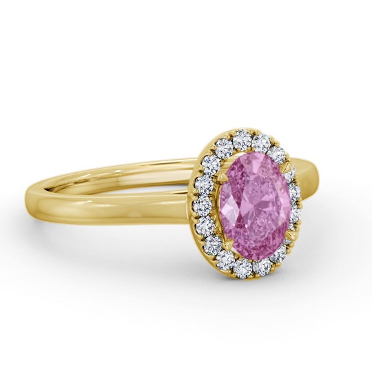 Halo Pink Sapphire and Diamond 1.20ct Ring 18K Yellow Gold GEM73_YG_PS_THUMB2 