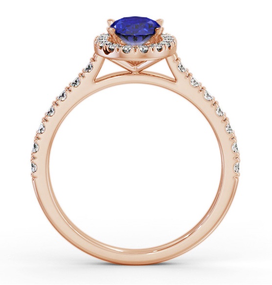 Halo Blue Sapphire and Diamond 1.50ct Ring 9K Rose Gold GEM74_RG_BS_THUMB1 