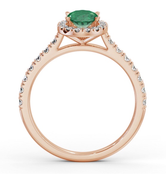 Halo Emerald and Diamond 1.25ct Ring 18K Rose Gold GEM74_RG_EM_THUMB1 