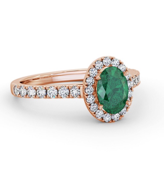 Halo Emerald and Diamond 1.25ct Ring 9K Rose Gold GEM74_RG_EM_THUMB1