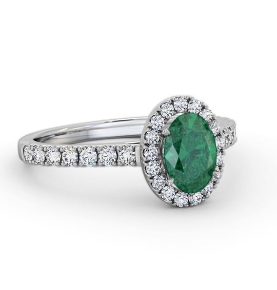 Halo Emerald and Diamond 1.25ct Ring Platinum GEM74_WG_EM_THUMB2 